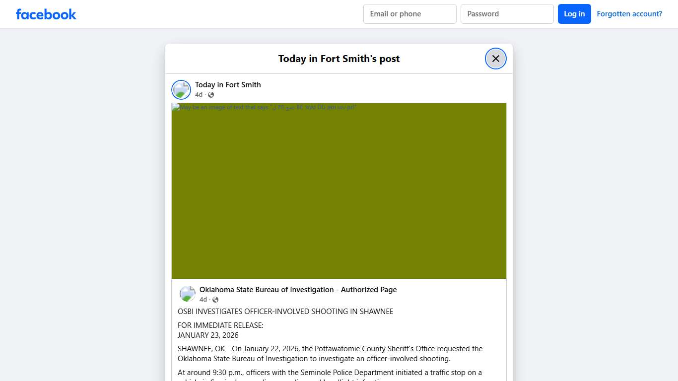 Today in Fort Smith Facebook